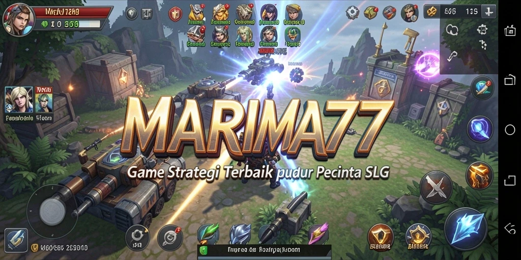 Tampilan gameplay menampilkan pertempuran strategis penuh aksi.