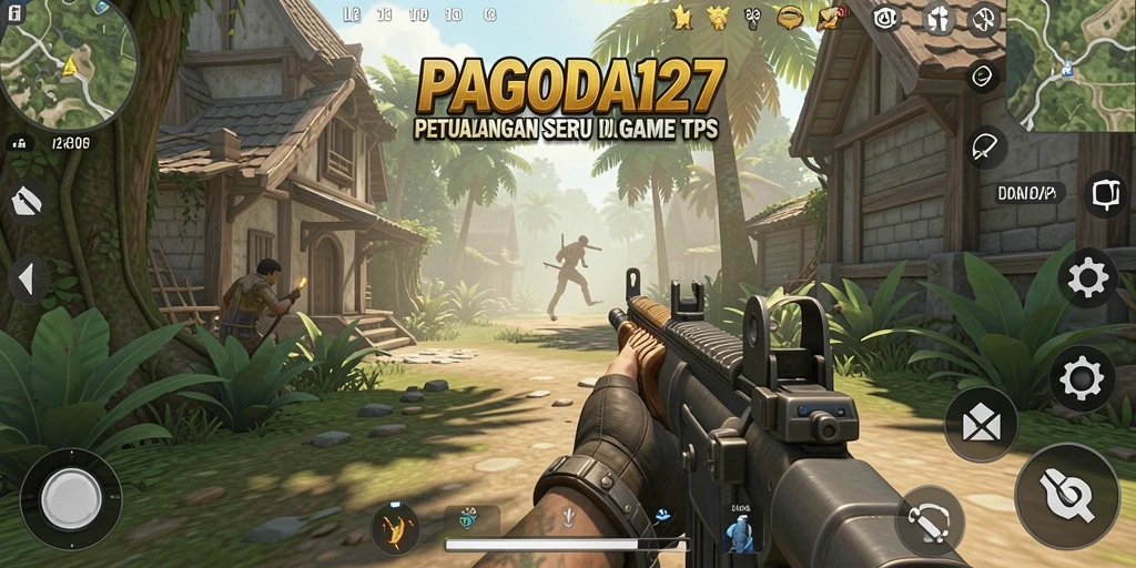Screenshot utama PAGODA127 menampilkan aksi tembak-menembak yang mendebarkan dalam TPS.