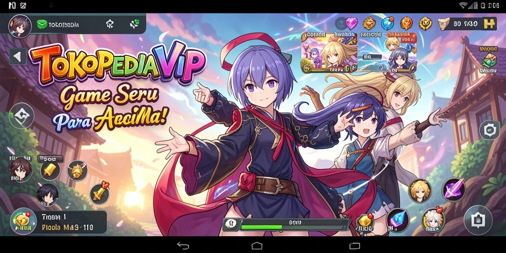 Gambaran gameplay seru dalam TOKOPEDIAVIP dengan karakter Anime.