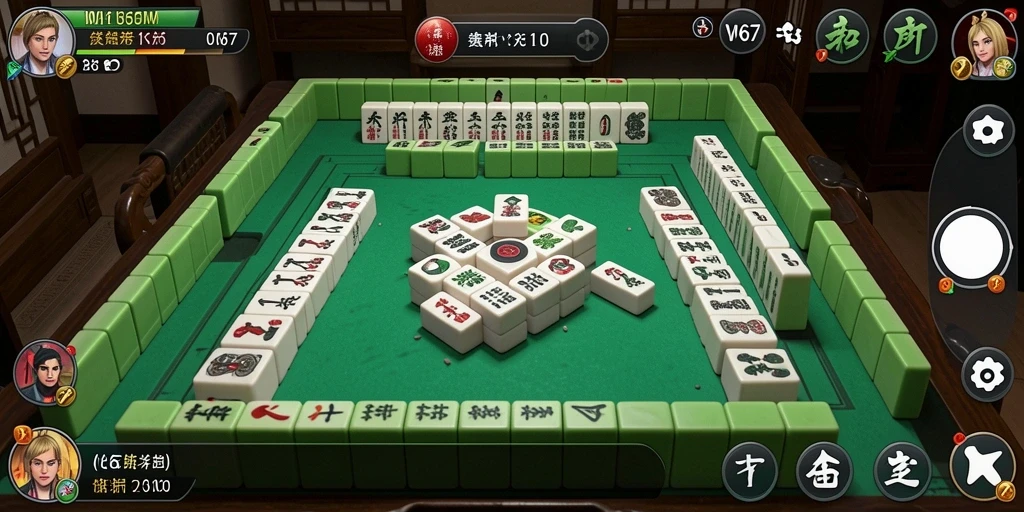 Screenshot gameplay W67 menunjukkan momen seru saat menyusun ubin Mahjong.